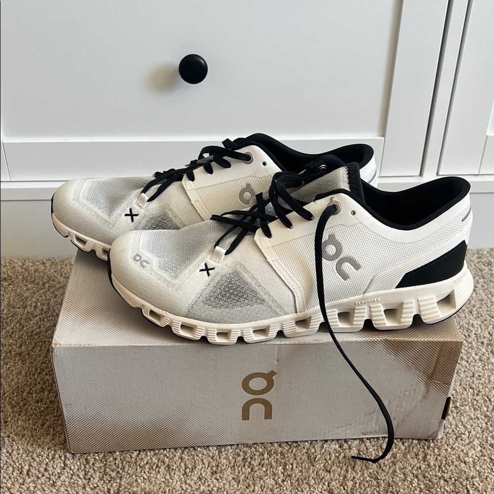 On Running White and Black Performance Sneakers